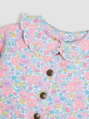 JoJo Maman Bébé Lilac Purple Floral Collared Quilted Jacket - Image 3 of 3