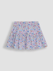 JoJo Maman Bébé Fuchsia Pink Ditsy Floral Printed 100% Cotton Skort - Image 2 of 3