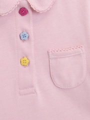 JoJo Maman Bébé Pink Pretty Polo Shirt - Image 3 of 3