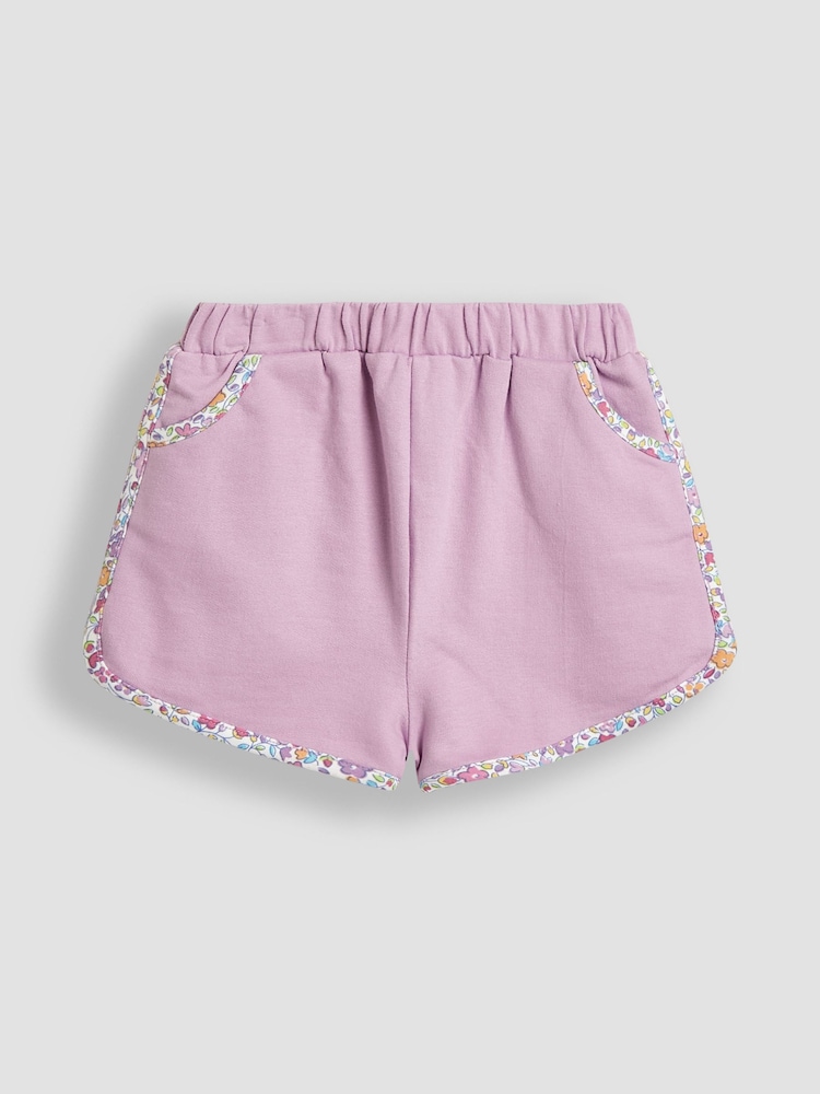 JoJo Maman Bébé Lilac Purple Ditsy Floral 2 Pack Sporty Shorts - Image 2 of 5 JoJo Maman Bébé Lilac Purple Ditsy Floral 2 Pack Sporty Shorts - Image 2 of 5