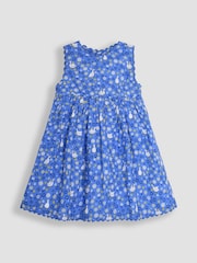 JoJo Maman Bébé Blue Duck Floral Printed Summer Dress - Image 1 of 3