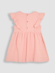 JoJo Maman Bébé Coral Pink Giraffe Appliqué Summer Dress - Image 2 of 3