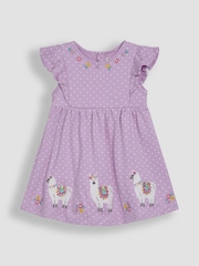 JoJo Maman Bébé Lilac Purple Llama Appliqué Summer Dress - Image 1 of 3