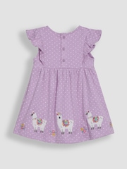 JoJo Maman Bébé Lilac Purple Llama Appliqué Summer Dress - Image 3 of 3