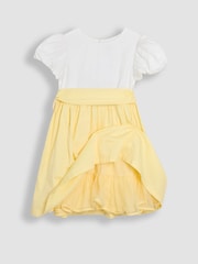 JoJo Maman Bébé Yellow Smocked Satin Party Dress - Image 2 of 3