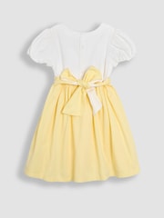 JoJo Maman Bébé Yellow Smocked Satin Party Dress - Image 3 of 3