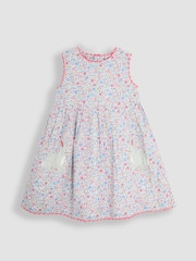 JoJo Maman Bébé Pink Bunny Summer Sleeveless Appliqué 100% Cotton Dress - Image 1 of 3