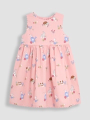 JoJo Maman Bébé Pink Bunny & Guinea Pig Printed Summer Dress - Image 1 of 3