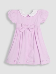 Lila mov - Rochie de petrecere încrețită brodată cu imprimeu Bud Floral Imprimeuri JoJo Maman Bébé - Image 3 of 6