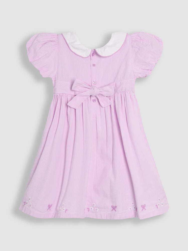 Lila mov - Rochie de petrecere încrețită brodată cu imprimeu Bud Floral Imprimeuri JoJo Maman Bébé - Image 3 of 6