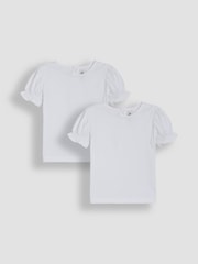 JoJo Maman Bébé White 2-Pack Pretty T-Shirts - Image 1 of 3