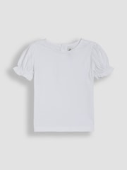 JoJo Maman Bébé White 2-Pack Pretty T-Shirts - Image 2 of 3