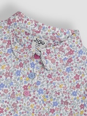 JoJo Maman Bébé Pink Cherry Ditsy Floral 100% Cotton Pretty Polo Shirt - Image 2 of 3
