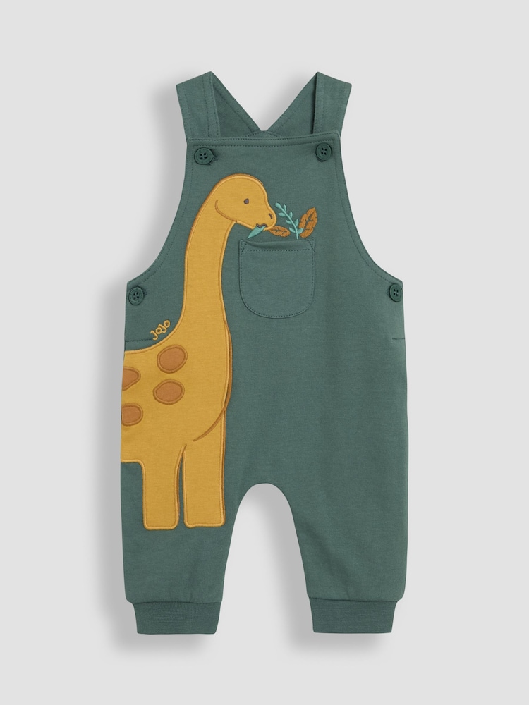 Khaki Diplodocus - Комплект из 2предметов с комбинезоном и футболкой с аппликацией JoJo Maman Bébé - Изображение 2 из 6