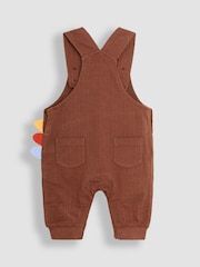 JoJo Maman Bébé Brown TRex 2-Piece Appliqué Dungarees & T-Shirt Set - Image 3 of 6