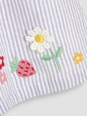 Lila Violetti Mansikka - Jojo Maman Bébé Seersucker Appliqué Smocked Mekko - Image 5 of 5