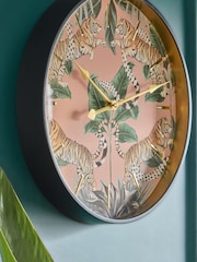 Black Tiger Print Wall Clock - Image 3 of 5
