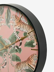 Black Tiger Print Wall Clock - Image 5 of 5