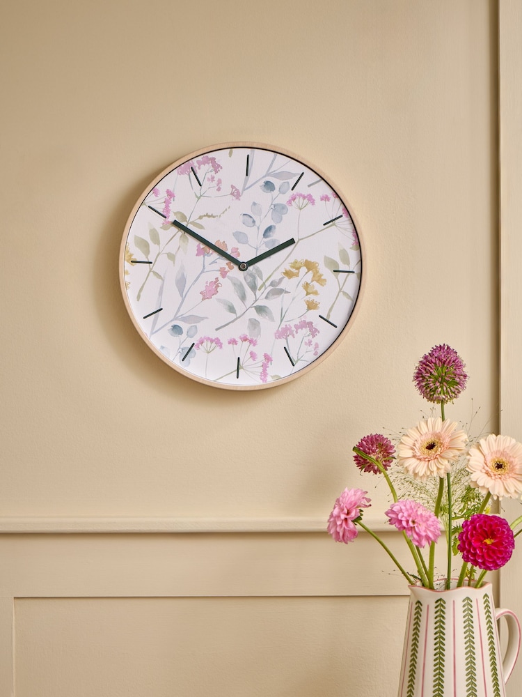 Malvern Floral Print 30cm Wall Clock - Image 1 of 4
