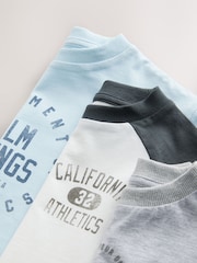 Azul/Cinza - Conjunto de camisetas de manga curta 100% algodão & Shorts, pacote 3 (3meses a7anos) - Imagem 10 de 11