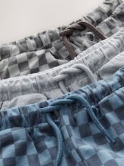 Azul/Cinza - Conjunto de camisetas de manga curta 100% algodão & Shorts, pacote 3 (3meses a7anos) - Imagem 11 de 11