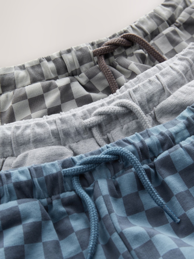Azul/Cinza - Conjunto de camisetas de manga curta 100% algodão & Shorts, pacote 3 (3meses a7anos) - Imagem 11 de 11