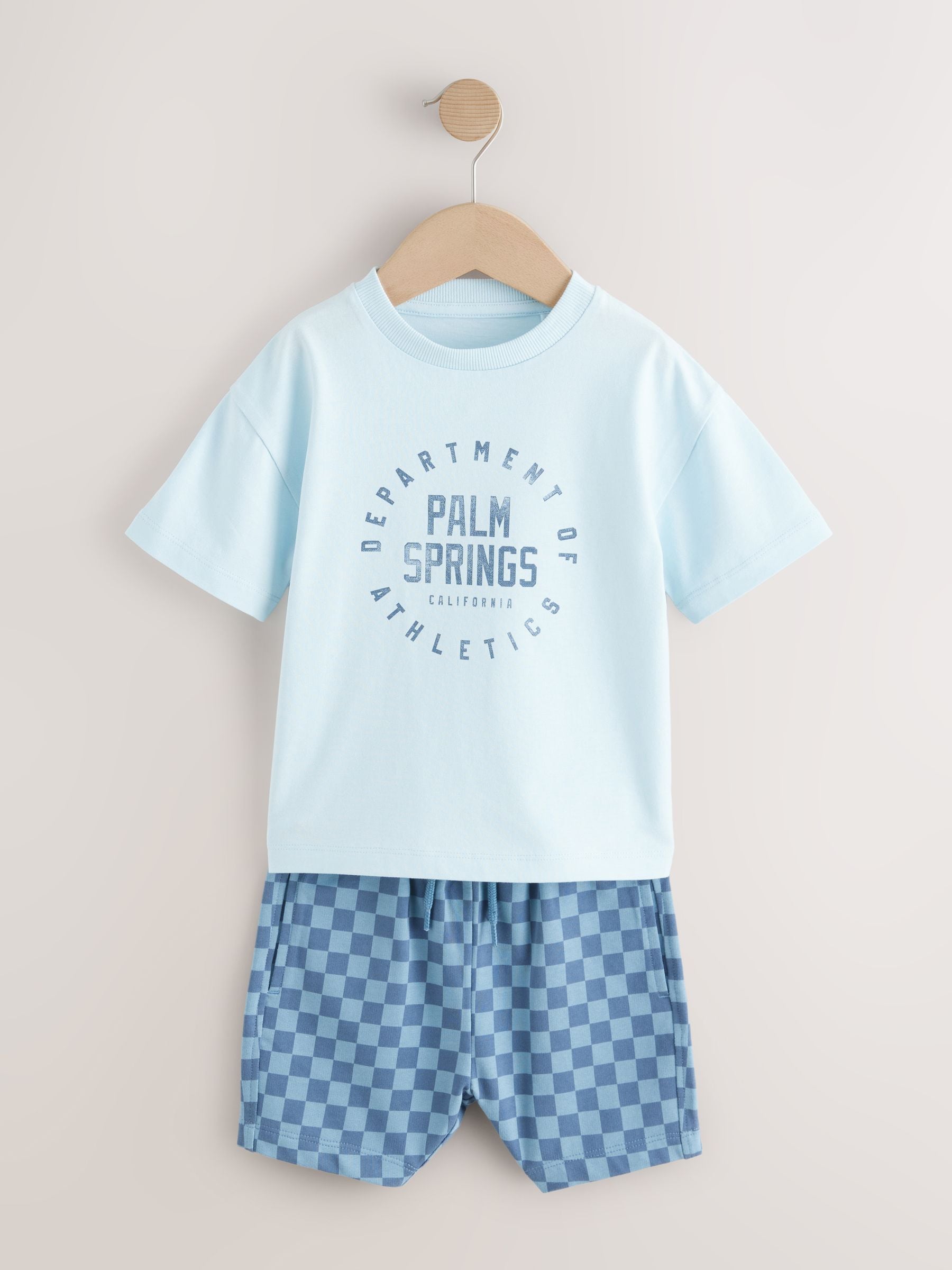 Next：日本 ブルー / グレー - 半袖 Tシャツ & ショートパンツセット 3