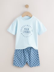 Azul/Cinza - Conjunto de camisetas de manga curta 100% algodão & Shorts, pacote 3 (3meses a7anos) - Imagem 7 de 11