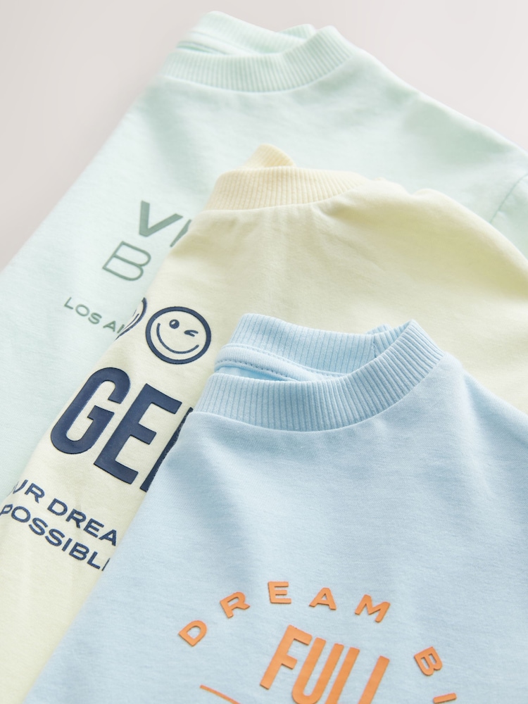 Multi Pastel Short Sleeve T-Shirts & Shorts Set 3 Pack (3mths-7yrs) - Image 15 of 15