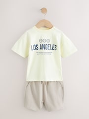 Multi Pastel Short Sleeve T-Shirts & Shorts Set 3 Pack (3mths-7yrs) - Image 7 of 15