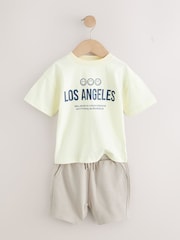 Multi Pastel Short Sleeve T-Shirts & Shorts Set 3 Pack (3mths-7yrs) - Image 8 of 15