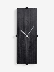 Black Wood Rectangular Clock - Image 5 of 6