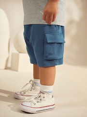 Grey/Blue Short Sleeve T-Shirt & Utility Shorts Set (3mths-7yrs) - Image 3 of 8
