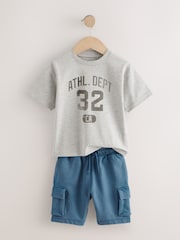 Grey/Blue Short Sleeve T-Shirt & Utility Shorts Set (3mths-7yrs) - Image 5 of 8
