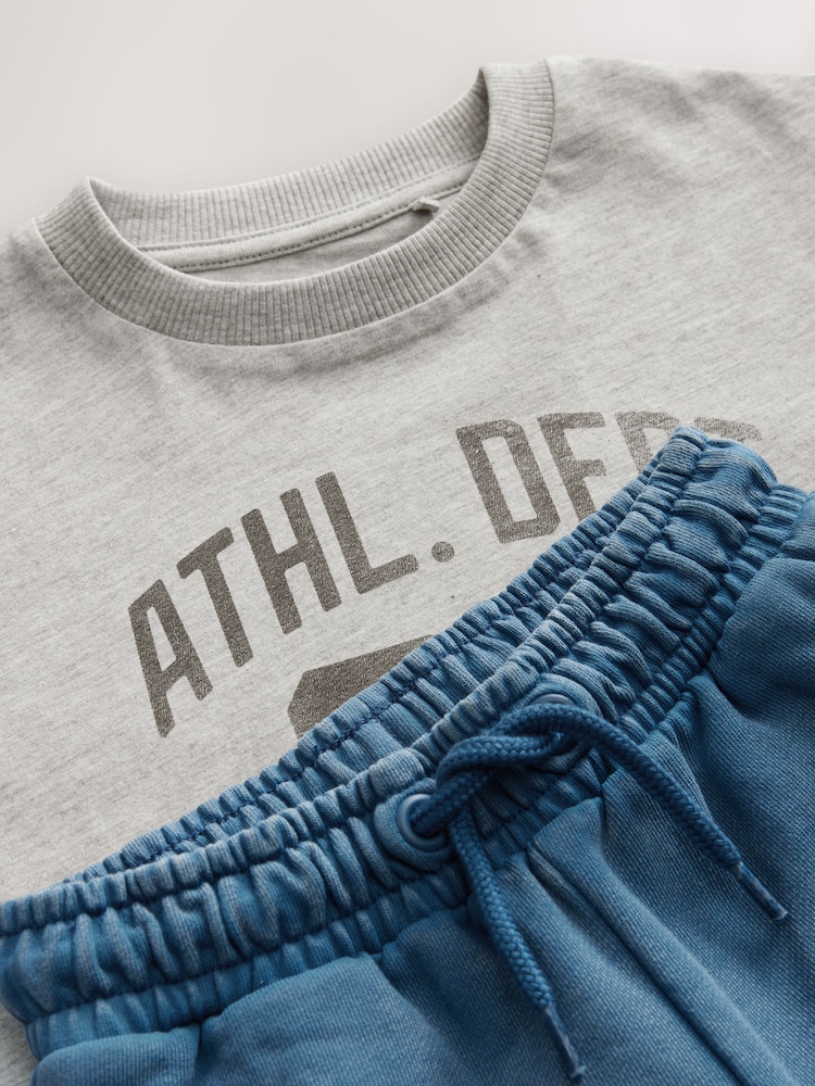 Grey/Blue Short Sleeve T-Shirt & Utility Shorts Set (3mths-7yrs) - Image 8 of 8