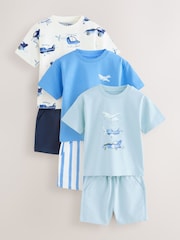 Blue Transport Short Sleeve T-Shirts & Shorts Set 3 Pack (3mths-7yrs) - Image 2 of 11