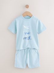 Blue Transport Short Sleeve T-Shirts & Shorts Set 3 Pack (3mths-7yrs) - Image 3 of 11