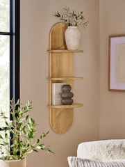 Natural Carved 3 Tier Wall Shelf - Image 1 of 5