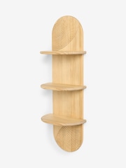 Natural Carved 3 Tier Wall Shelf - Image 2 of 5
