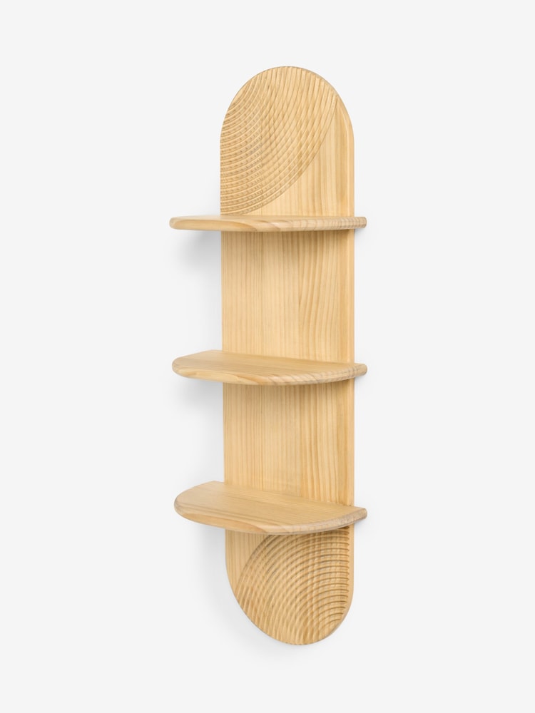 Natural Carved 3 Tier Wall Shelf - Image 2 of 5