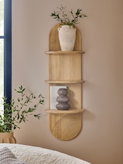 Natural Carved 3 Tier Wall Shelf - Image 3 of 5