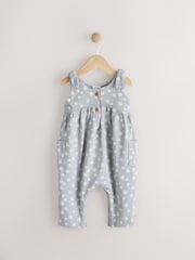 Grey Daisy Flower Baby Long Leg Rompersuit (0mths-3yrs) - Image 1 of 7