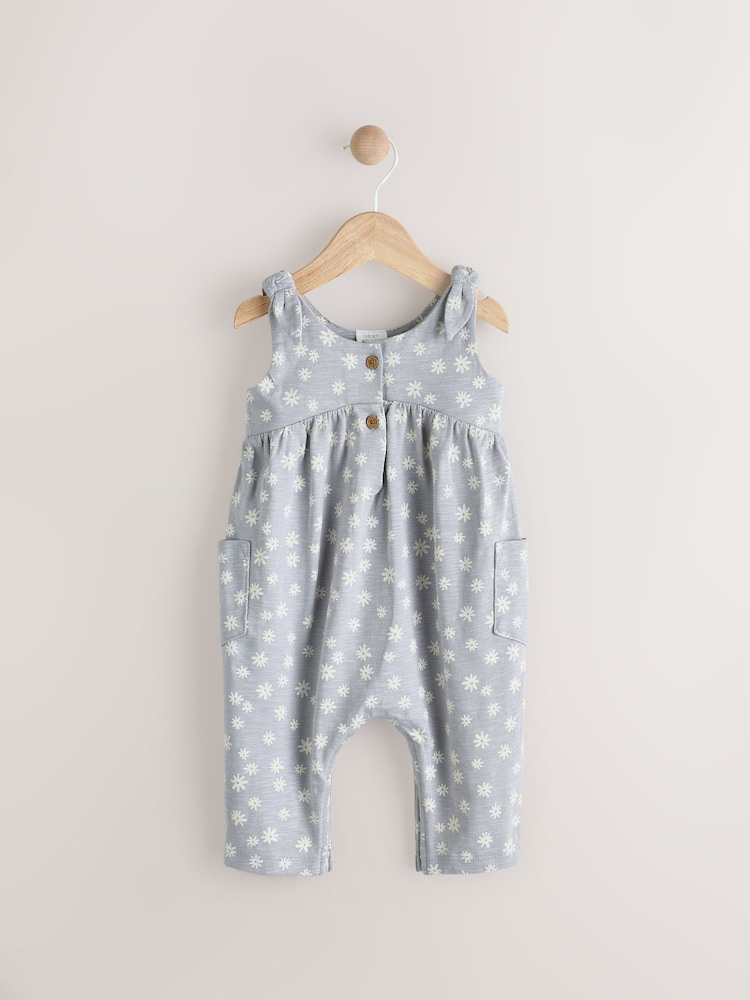 Grey Daisy Flower Baby Long Leg Rompersuit (0mths-3yrs) - Image 1 of 7