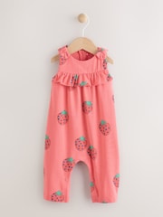 Red Strawberry Printed Baby Long Leg Romper (0mths-3yrs) - Image 1 of 6