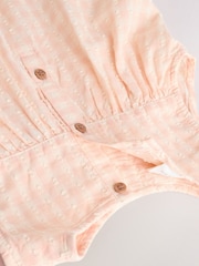 Peach Pink Gingham Baby Frill Front Romper (0mths-2yrs) - Image 5 of 7