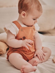 Rust Brown Baby Short Sleeve Bodysuit and Dungarees Set (0mths-2yrs) - Image 2 of 5