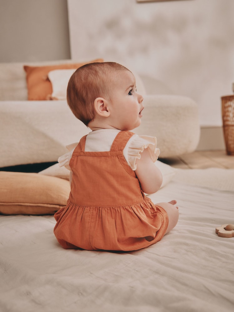 Buy Rust Brown Short Sleeve Baby Bodysuit and Dungarees Set (0mths-2yrs)  from Next USA