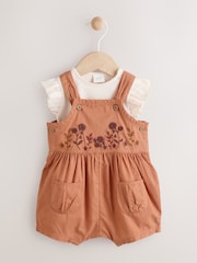 Rostbraun - Baby-Set aus kurzärmligem Body und Latzhosen (0 Monate bis 2 Jahre) - Bild 7 von 12