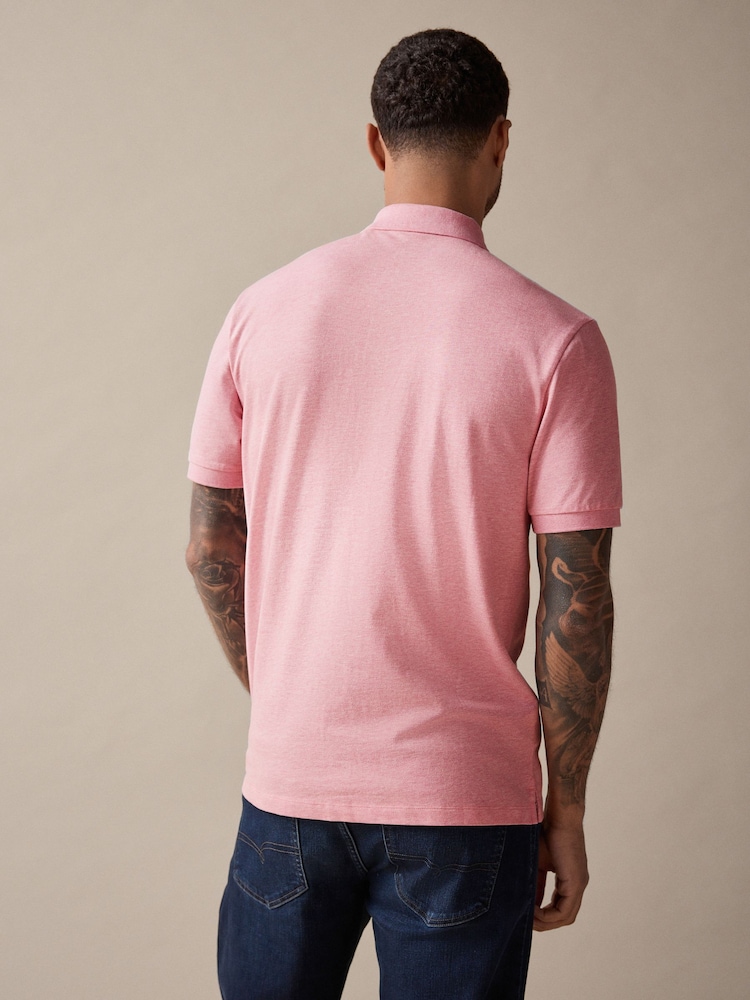 Pink meliert - Reguläre Passform - Piqué-Poloshirt Kurzarm - Image 3 of 8