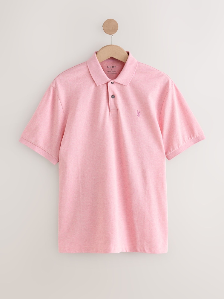 Pink meliert - Reguläre Passform - Piqué-Poloshirt Kurzarm - Image 6 of 8